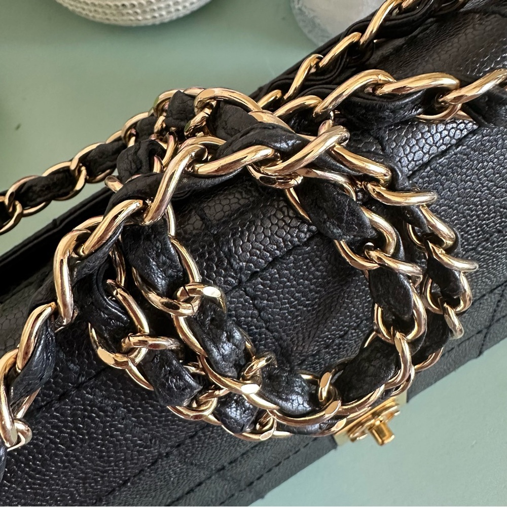 Chanel CC Chocolate Bar Caviar Leather Chain Shoulder bag w/ COA - Picture 5 of 17